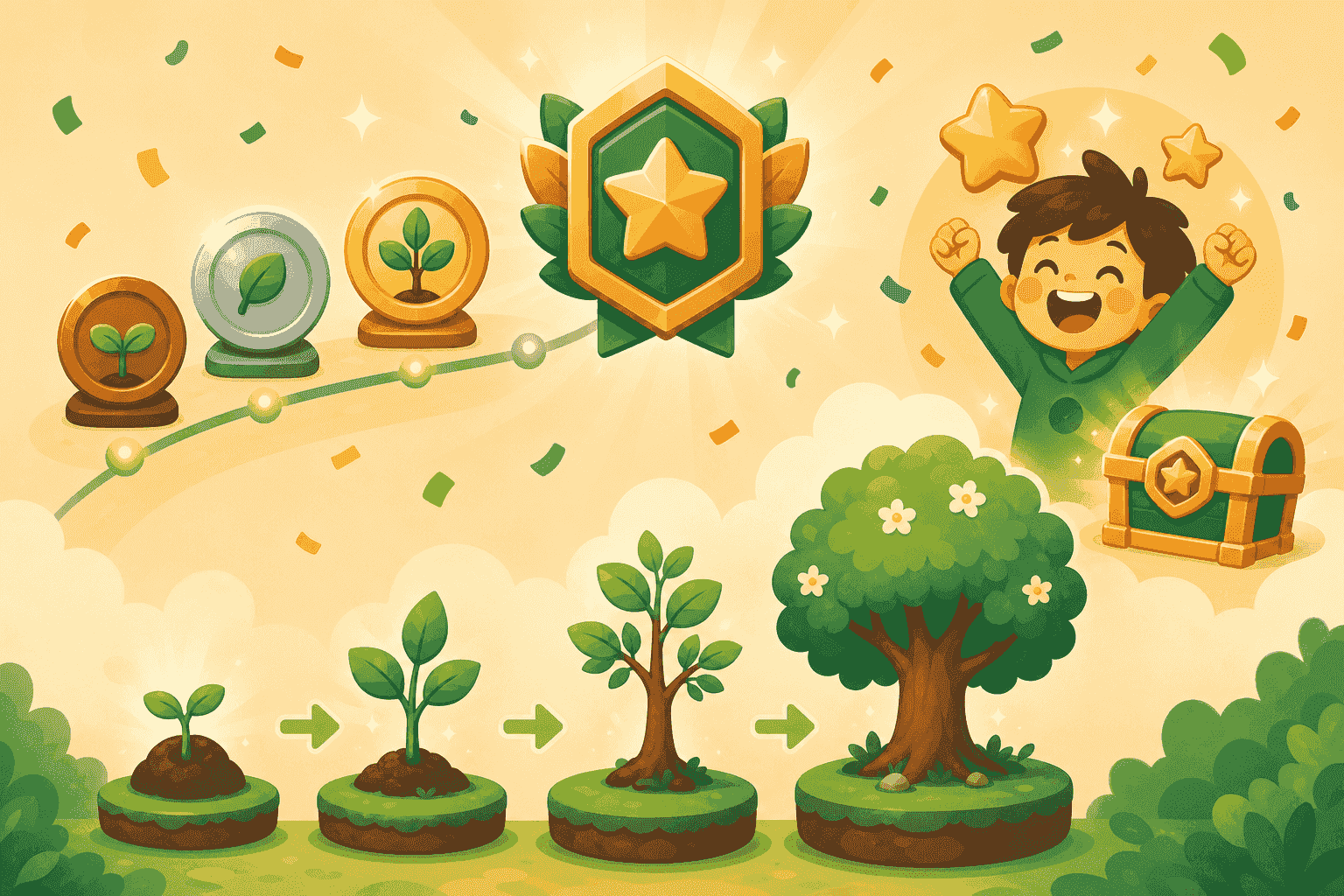 Earn badges by playing (Kids)